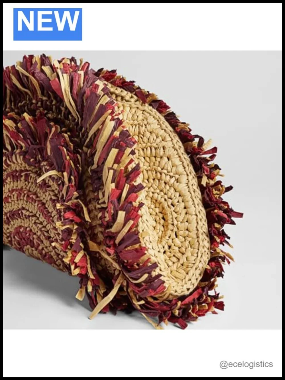 Raffia Fringe Clutch Handbag with Magnetic Closure Lightweight Evening Bag